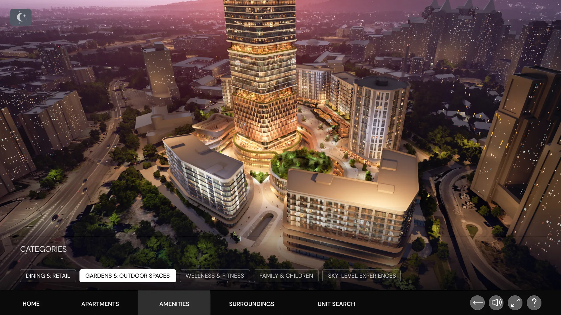 Digital twin interface, gardens and outdoor spaces